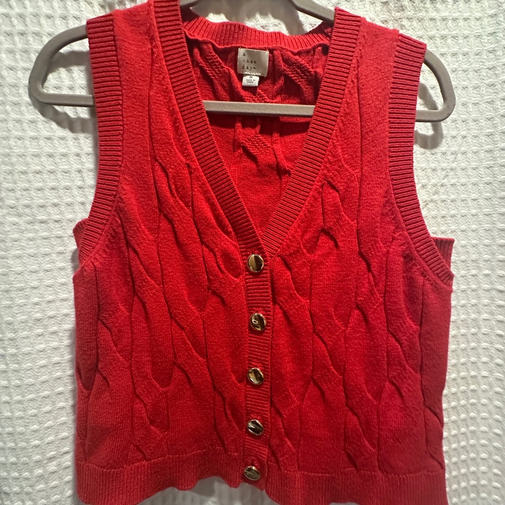 A New Day Red Cable Knit Cardigan